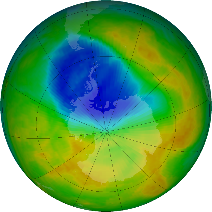 Antarctic ozone map for 30 October 2002